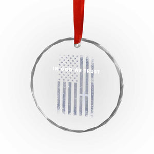 USA Flag Religious Quote Crystal Glass Ornament In God We Trust American Patriotic Faith 4th of July Cross TS10 Print Your Wear