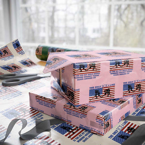 USA Gold Medal Hockey Patriotic American Flag Wrapping Paper Roll The Only Ice I Like Champions TS02 Light Pink Print Your Wear
