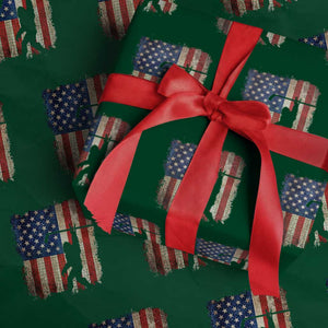 USA Hockey Bigfoot Wrapping Paper Roll Patriotic Sasquatch American Flag 4th of July TS14 Green Print Your Wear