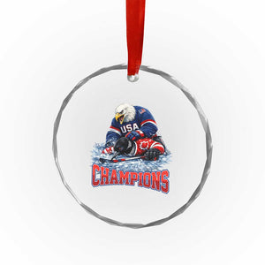 USA Ice Hockey Crystal Glass Ornament Eagle Dominates Canada 2026 Hockey Champions TS10 Print Your Wear