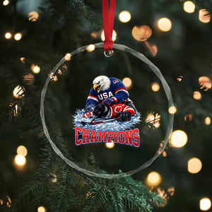 USA Ice Hockey Crystal Glass Ornament Eagle Dominates Canada 2026 Hockey Champions TS10 Print Your Wear