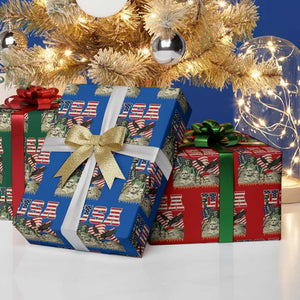 USA Legacy of Freedom Wrapping Paper Roll Patriotic Statue of Liberty Bald Eagle Mount Rushmore Graphic TS02 Print Your Wear