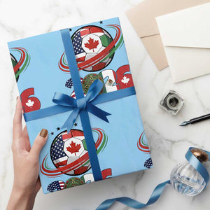 USA Mexico Canada Wrapping Paper Roll 2026 Football Fan Gift TS12 Light Blue Print Your Wear