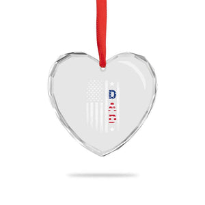 USA Patriotic Dad Heart Crystal Glass Ornament Father's Day American Flag 4th of July TS14 Print Your Wear