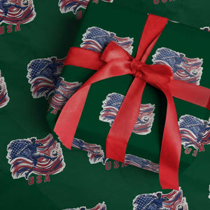 USA Soccer Fan American Flag Wrapping Paper Roll