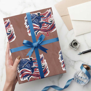 USA Soccer Fan American Flag Wrapping Paper Roll