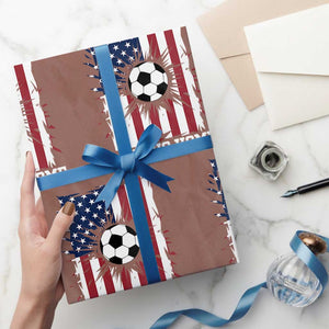 USA Soccer Game Day Wrapping Paper Roll Take Us Home TS12 Mocha Print Your Wear