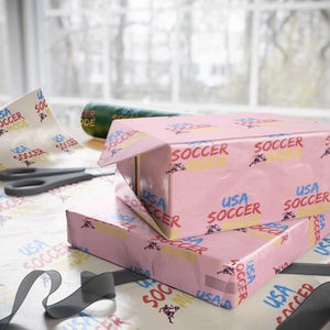 USA Soccer Mode Wrapping Paper Roll United States Team Pride TS12 Light Pink Print Your Wear