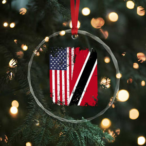 USA Trinidad and Tobago Crystal Glass Ornament Retro Vintage American Trini Pride Flag TS10 Print Your Wear