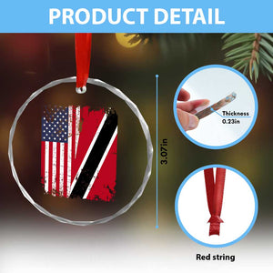 USA Trinidad and Tobago Crystal Glass Ornament Retro Vintage American Trini Pride Flag TS10 Print Your Wear