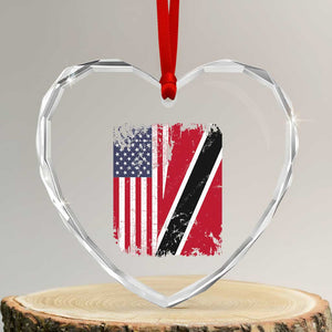 USA Trinidad and Tobago Heart Crystal Glass Ornament Retro Vintage American Trini Pride Flag TS10 Transparent Glass 3'' Heart Print Your Wear