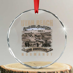 Utah Beach D Day Crystal Glass Ornament 82nd Anniversary Honor History Normandy WWII TS11 Transparent Glass 3'' Circle Print Your Wear