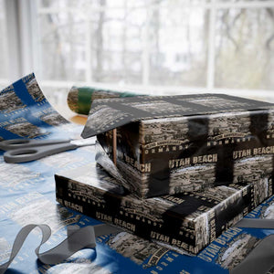Utah Beach D Day Wrapping Paper Roll 82nd Anniversary Honor History Normandy WWII TS11 Black Print Your Wear