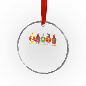 Сute Christmas Chickens Crystal Glass Ornament Funny Xmas Chickens Farm Animals Lover Gift TS10 Print Your Wear