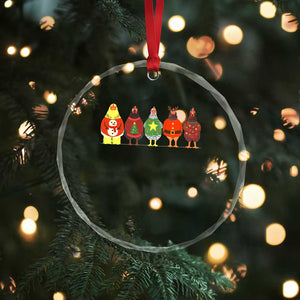 Сute Christmas Chickens Crystal Glass Ornament Funny Xmas Chickens Farm Animals Lover Gift TS10 Print Your Wear