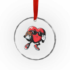 Valentines Day Heart Playing Football Crystal Glass Ornament Cute Gift for Sports Lovers TS02 Print Your Wear