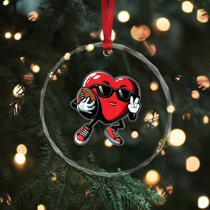 Valentines Day Heart Playing Football Crystal Glass Ornament Cute Gift for Sports Lovers TS02 Print Your Wear