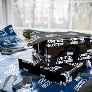 Vamos Argentina Wrapping Paper Roll Sol De May Argentinian Flag National Pride