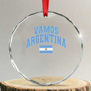 Vamos Argentina Football Throwback Design Crystal Glass Ornament Vintage Argentinian Flag