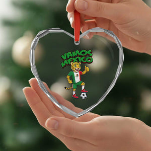 Vamos Mexico Fierce Leopard Heart Crystal Glass Ornament Soccer 2026 Fan Gift TS12 Print Your Wear