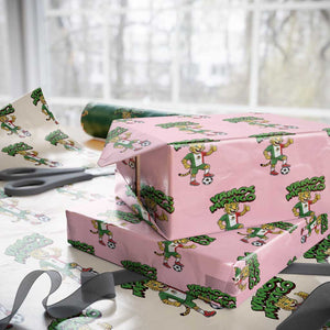Vamos Mexico Fierce Leopard Wrapping Paper Roll Soccer 2026 Fan Gift TS12 Light Pink Print Your Wear