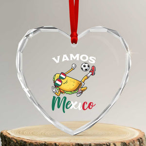 Vamos Mexico Taco Playing Soccer Heart Crystal Glass Ornament Mexican Fan Gift TS12 Transparent Glass 3'' Heart Print Your Wear