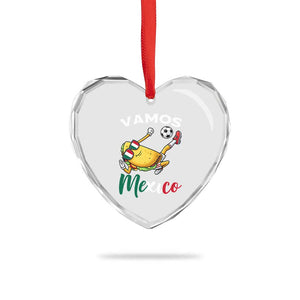 Vamos Mexico Taco Playing Soccer Heart Crystal Glass Ornament Mexican Fan Gift TS12 Print Your Wear