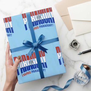Vamos Paraguay Long Live Soccer Cheer Wrapping Paper Roll Patriotic Paraguaya Futbol Football Fans Pride TS02 Light Blue Print Your Wear
