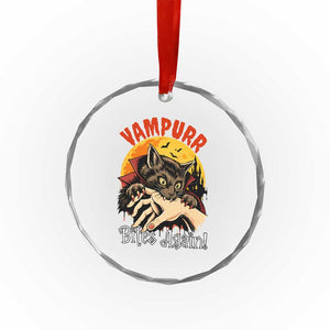 Vampurr Bites Again Crystal Glass Ornament Funny Vampire Cat Halloween Horror TS14 Print Your Wear