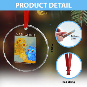Van Gogh Kpop Fan Crystal Glass Ornament Blue Tiger Vintage Art Sunflower Cat TS10 Print Your Wear