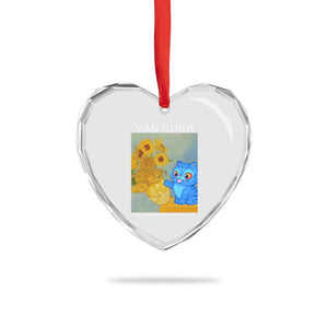 Van Gogh Kpop Fan Heart Crystal Glass Ornament Blue Tiger Vintage Art Sunflower Cat TS10 Print Your Wear