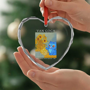 Van Gogh Kpop Fan Heart Crystal Glass Ornament Blue Tiger Vintage Art Sunflower Cat TS10 Print Your Wear