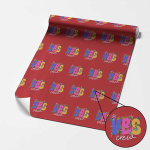 VBS Crew 2025 Wrapping Paper Roll Magninfied Vacation Bible School Adventure TS02 Red Print Your Wear