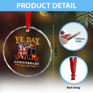 VE Day 80th Anniversary Crystal Glass Ornament 2025 Celebration Union Flag WWII Remembrance TS02 Print Your Wear