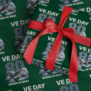 VE Day 80th Anniversary Wrapping Paper Roll 2025 Celebration WWII Remembrance Retro TS02 Green Print Your Wear