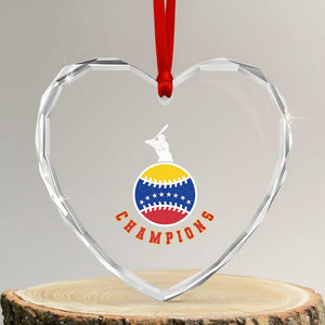 Venezuela 2026 Champions Heart Crystal Glass Ornament Baseball Gift For Sport Lover TS12 Transparent Glass 3'' Heart Print Your Wear