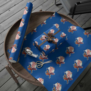 Venezuela Baseball Flying Scarlet Macaw and Ball Wrapping Paper Roll Ara Macao Guacamaya Venezuelan Pride TS02 Blue Print Your Wear