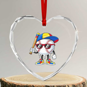 Venezuela Baseball Heart Crystal Glass Ornament Venezuelan Pride Baseball Life Style Youth Drip Baseball Boys Kid TS10 Transparent Glass 3'' Heart Print Your Wear
