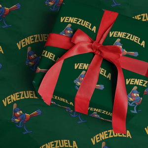 Venezuela Baseball Macaw Batter Wrapping Paper Roll Ara Macao Guacamaya Venezuelan Pride TS02 Green Print Your Wear