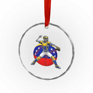Venezuela Baseball Pitcher Skeleton Crystal Glass Ornament Venezuelan Flag Venezuela Pride Sports Fans TS02 Print Your Wear