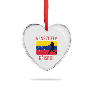Venezuela Beisbol Flag Heart Crystal Glass Ornament Venezuelan Baseball Pride Latino Sports Fans TS02 Print Your Wear