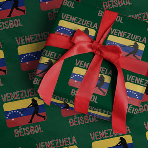 Venezuela Beisbol Flag Wrapping Paper Roll Venezuelan Baseball Pride Latino Sports Fans TS02 Green Print Your Wear