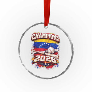 Venezuela Champions 2026 Baseball Lover Venezuelan Flag Crystal Glass Ornament TS11 Print Your Wear