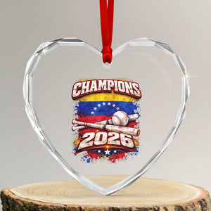 Venezuela Champions 2026 Baseball Lover Venezuelan Flag Heart Crystal Glass Ornament TS11 Transparent Glass 3'' Heart Print Your Wear