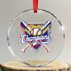 Venezuela Champions 2026 Crystal Glass Ornament Baseball Lover Home Plate Drip TS11 Transparent Glass 3'' Circle Print Your Wear