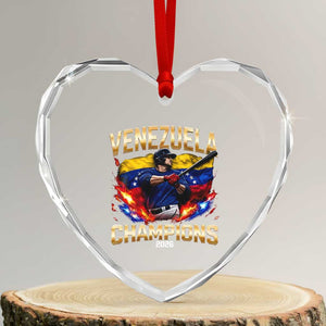 Venezuela Champions 2026 Heart Crystal Glass Ornament Beisbol Venezuelan Pride Flag Baseball Fans TS02 Transparent Glass 3'' Heart Print Your Wear