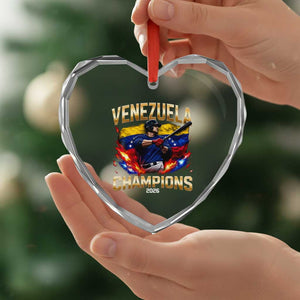 Venezuela Champions 2026 Heart Crystal Glass Ornament Beisbol Venezuelan Pride Flag Baseball Fans TS02 Print Your Wear