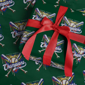 Venezuela Champions 2026 Wrapping Paper Roll Baseball Lover Home Plate Drip TS11 Green Print Your Wear