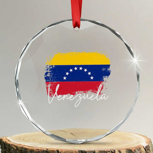 Venezuela Flag Pride Patriotic Crystal Glass Ornament for Venezuelan Roost TS02 Transparent Glass 3'' Circle Print Your Wear