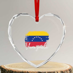 Venezuela Flag Pride Patriotic Heart Crystal Glass Ornament for Venezuelan Roost TS02 Transparent Glass 3'' Heart Print Your Wear